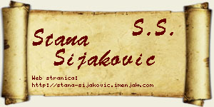 Stana Šijaković vizit kartica